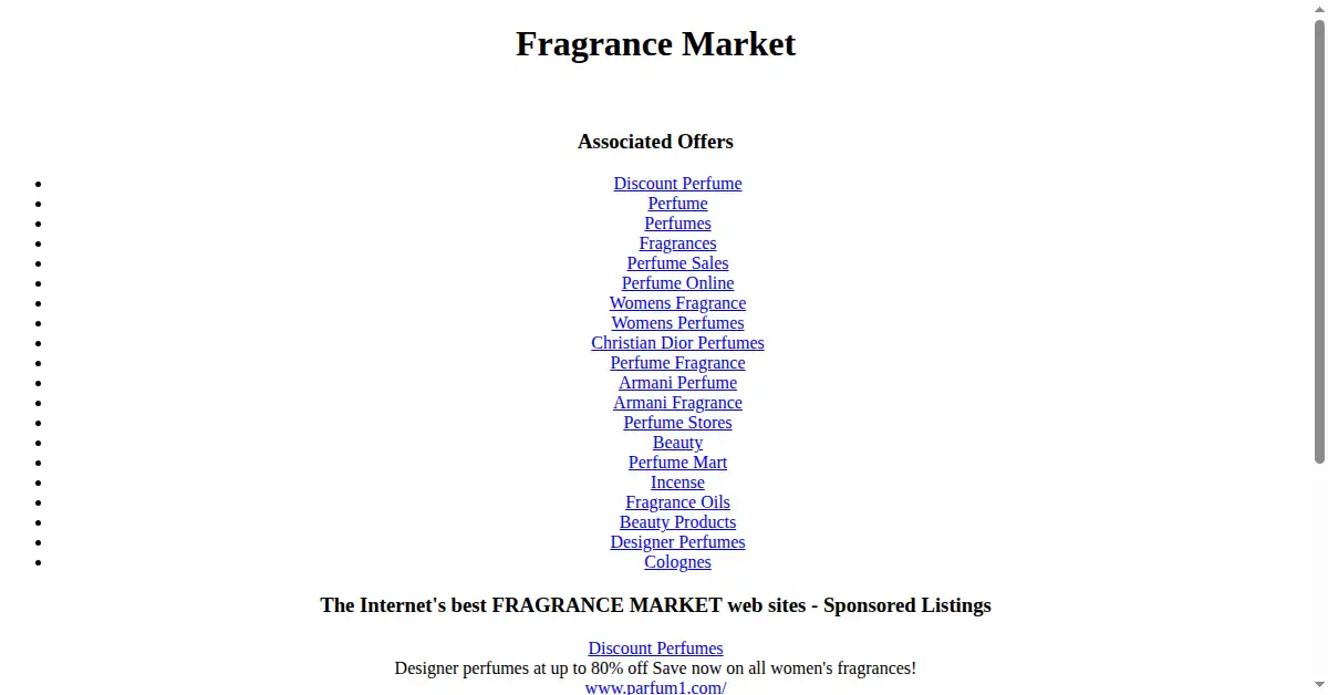 fragrancemarket.com as the Internet Archive first saved it, 17 Mar 2005