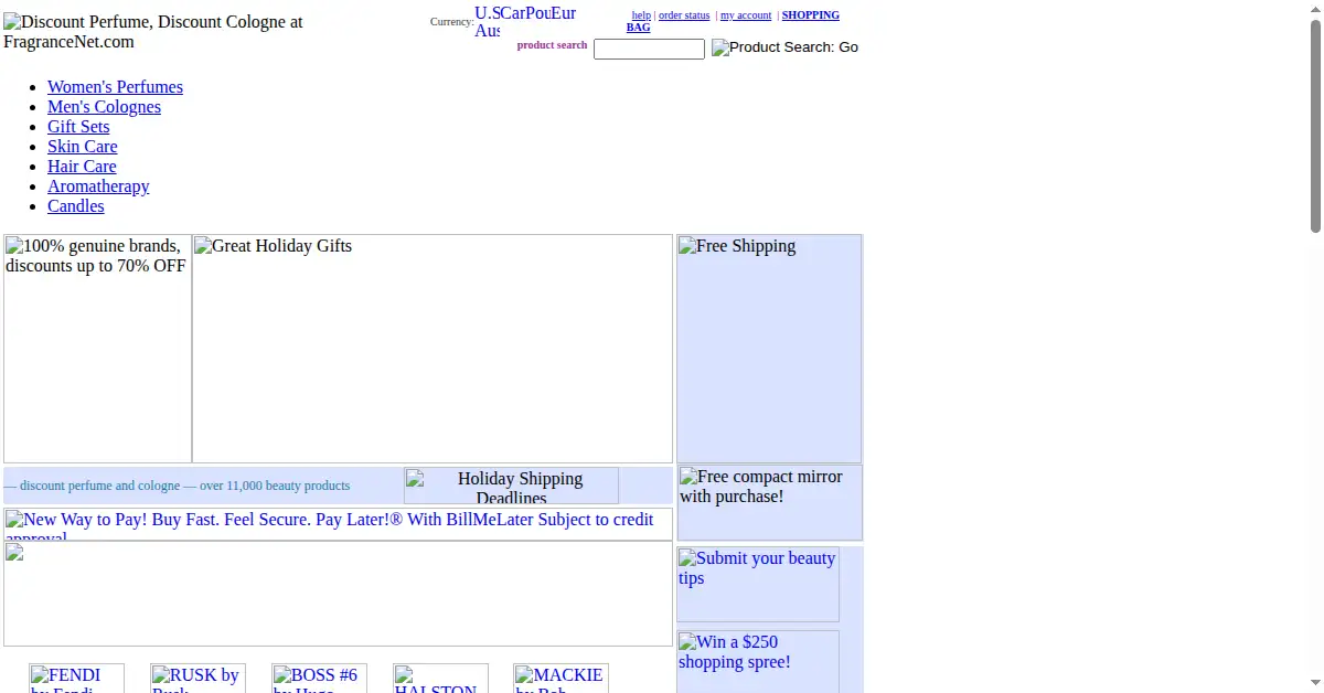 frangrancenet.com as the Internet Archive first saved it, 2 Dec 2008