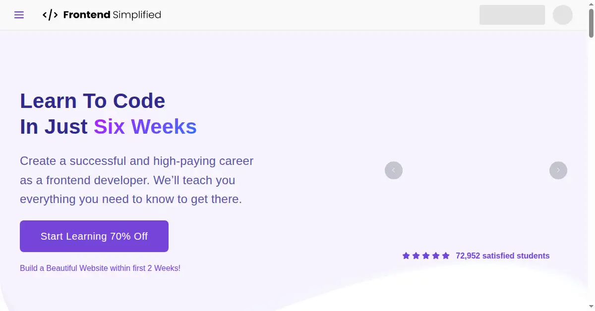 frontendsimplified.com as the Internet Archive first saved it, 1 Jan 2023