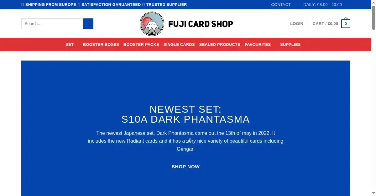 fujicardshop.com as the Internet Archive first saved it, 19 May 2022
