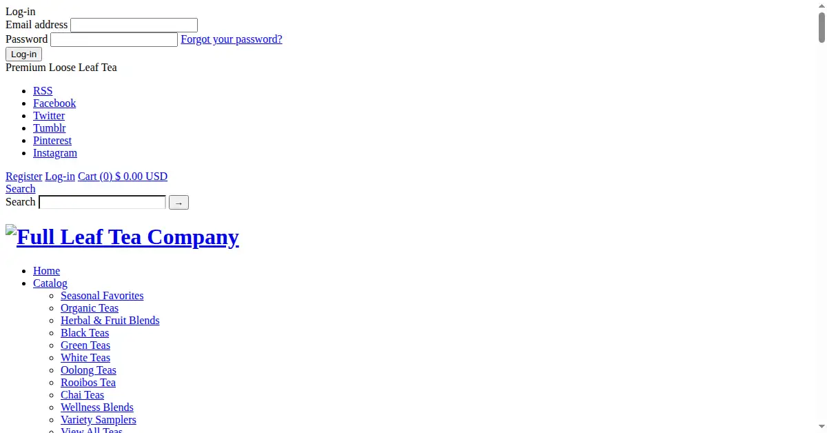 fullleafteacompany.com as the Internet Archive first saved it, 4 Mar 2015