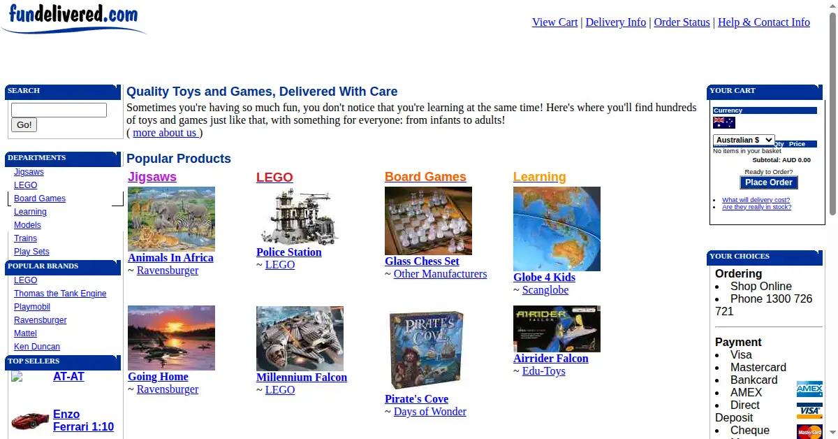 fundelivered.com as the Internet Archive first saved it, 13 May 2005