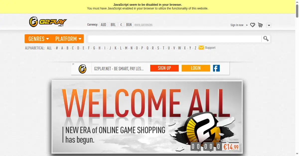 g2play.net as the Internet Archive first saved it, 3 Feb 2014