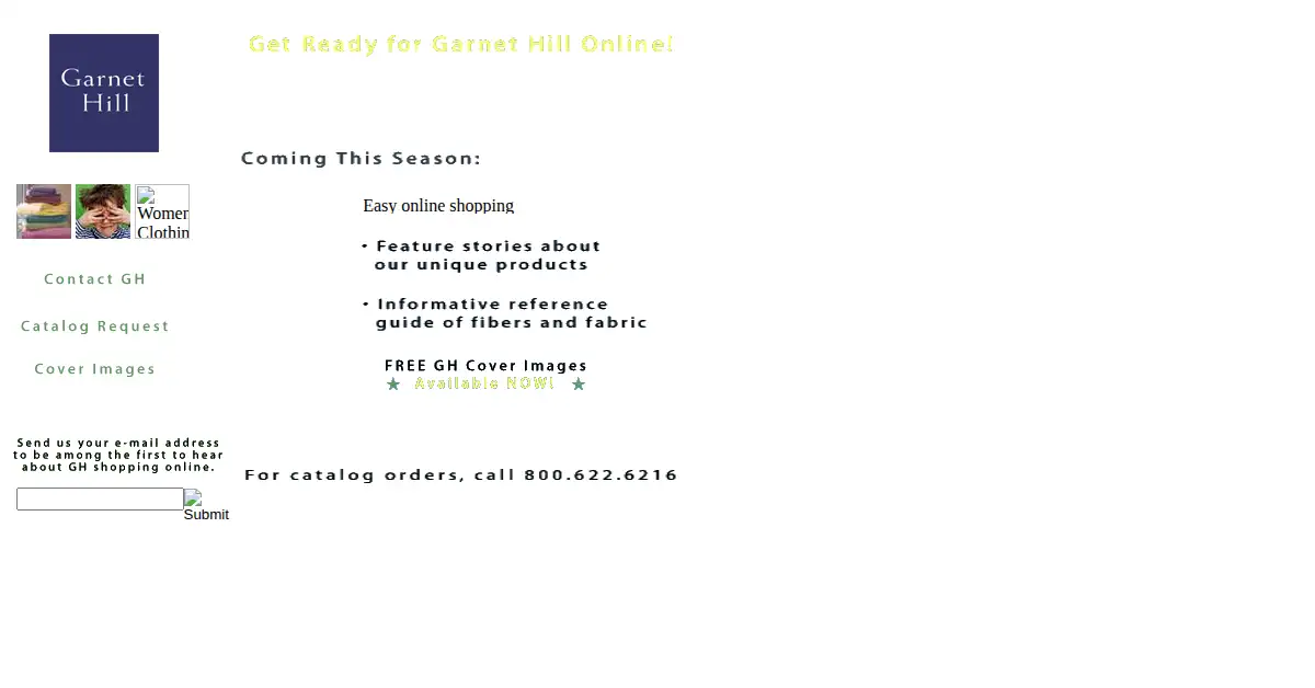 garnethill.com as the Internet Archive first saved it, 27 Nov 1999