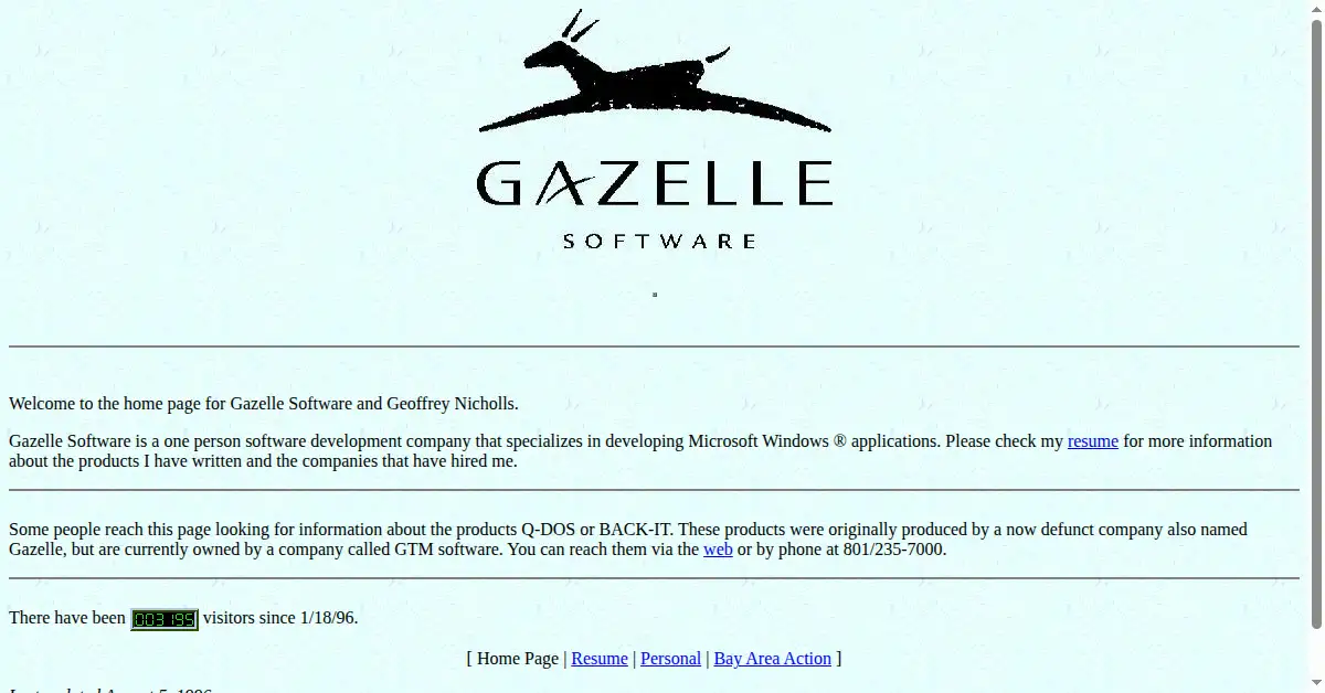 gazelle.com as the Internet Archive first saved it, 21 Dec 1996