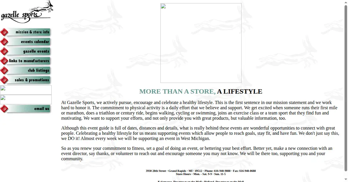 gazellesports.com as the Internet Archive first saved it, 25 Jan 1999