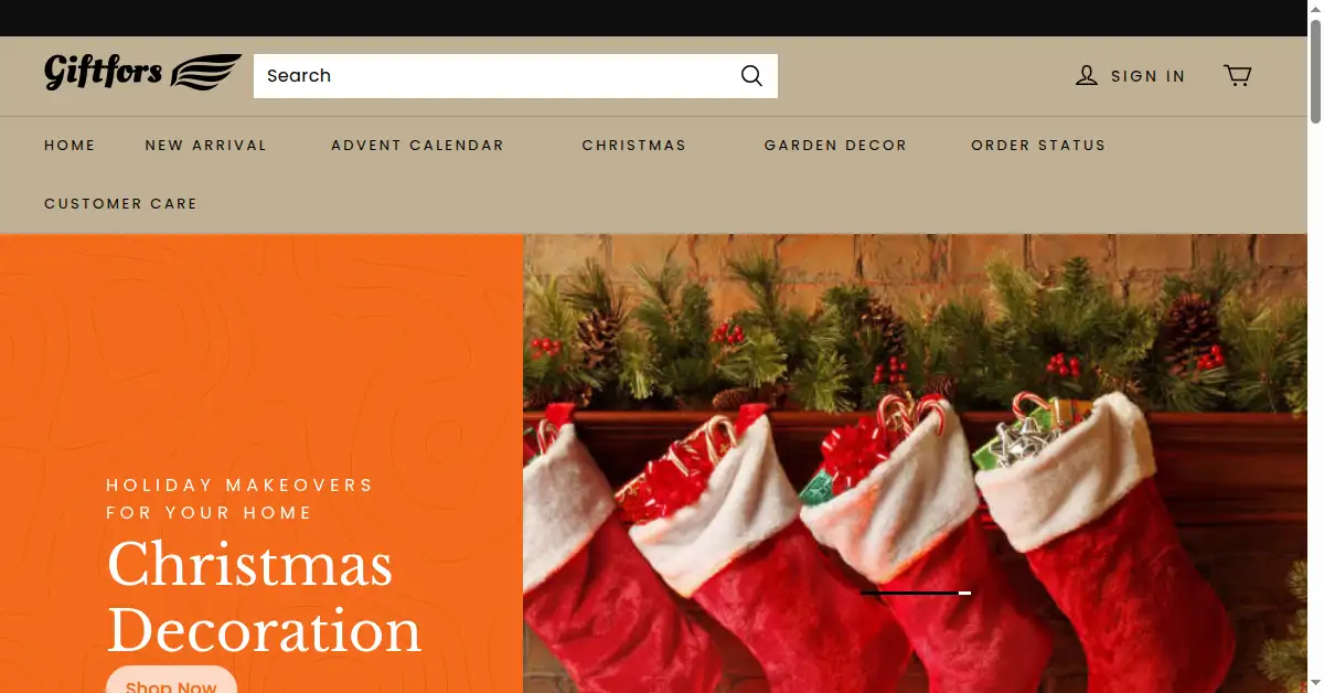 giftfors.com as the Internet Archive first saved it, 8 Dec 2022