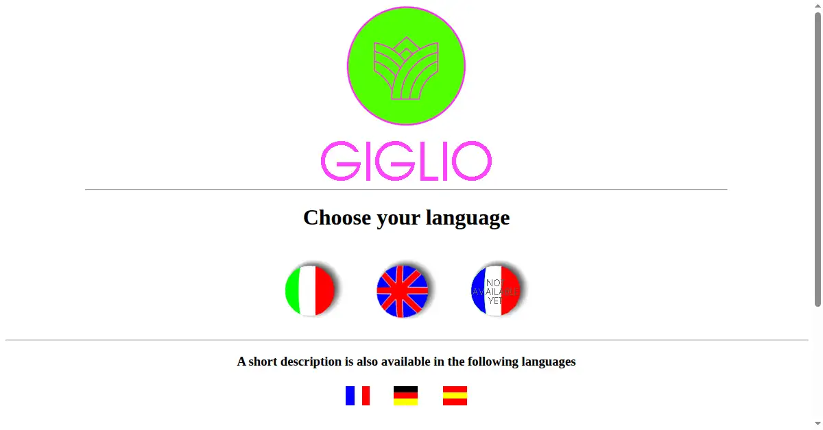 giglio.com as the Internet Archive first saved it, 21 Dec 1996