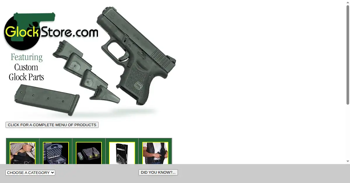 glockstore.com as the Internet Archive first saved it, 1 Feb 2001