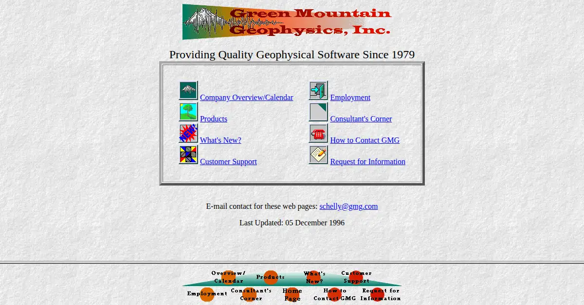 gmg.com as the Internet Archive first saved it, 22 Dec 1996