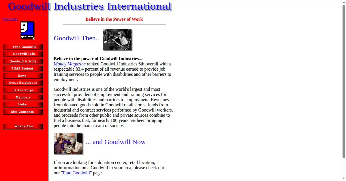 goodwill.org as the Internet Archive first saved it, 23 Dec 1996