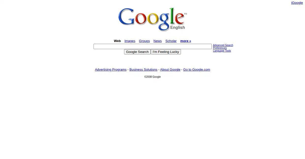 googleapis.com as the Internet Archive first saved it, 14 Apr 2008