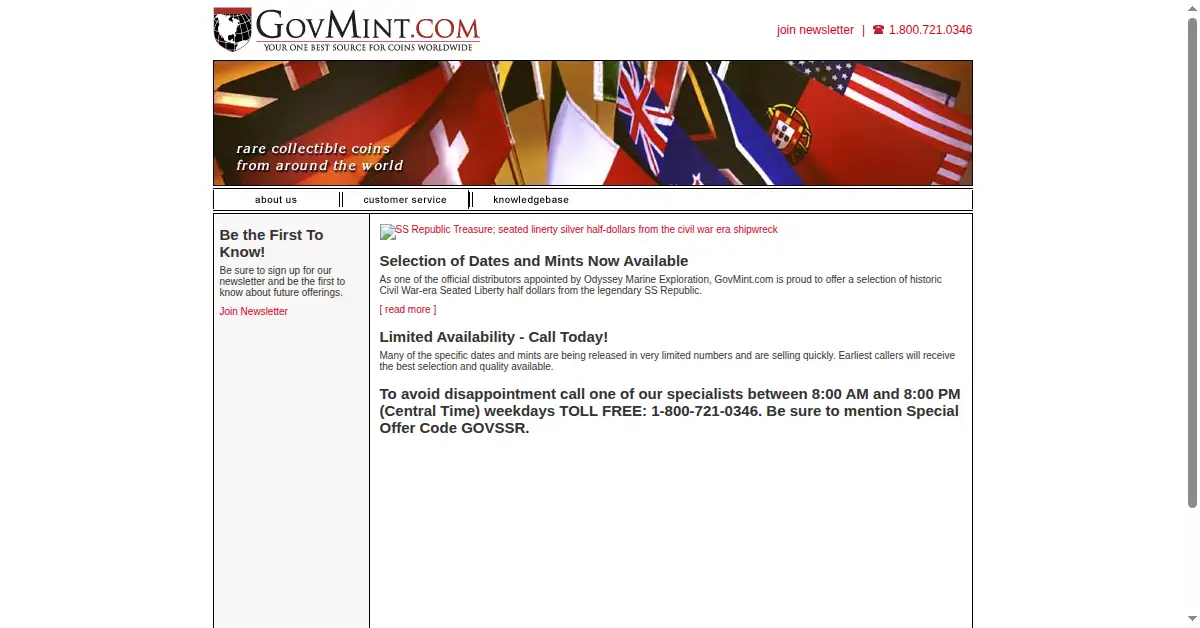 govmint.com as the Internet Archive first saved it, 2 Jun 2004
