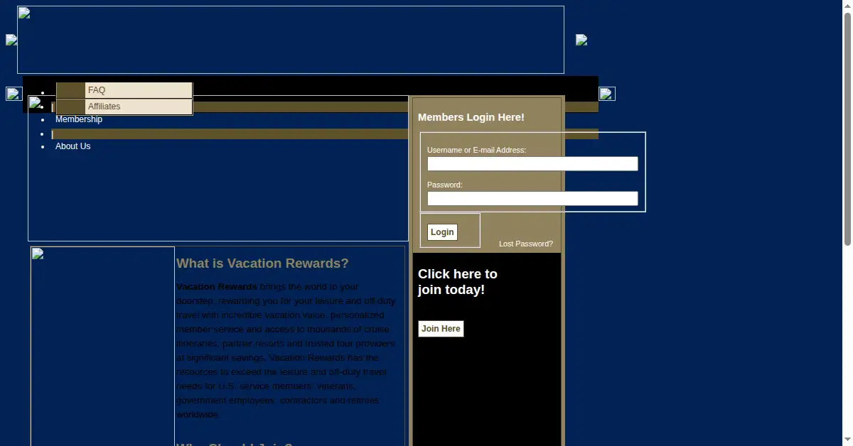 govvacationrewards.com as the Internet Archive first saved it, 3 Aug 2008