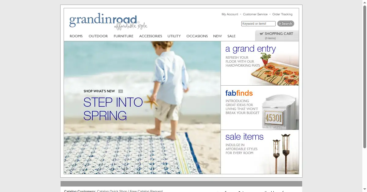 grandinroad.com as the Internet Archive first saved it, 28 Mar 2006