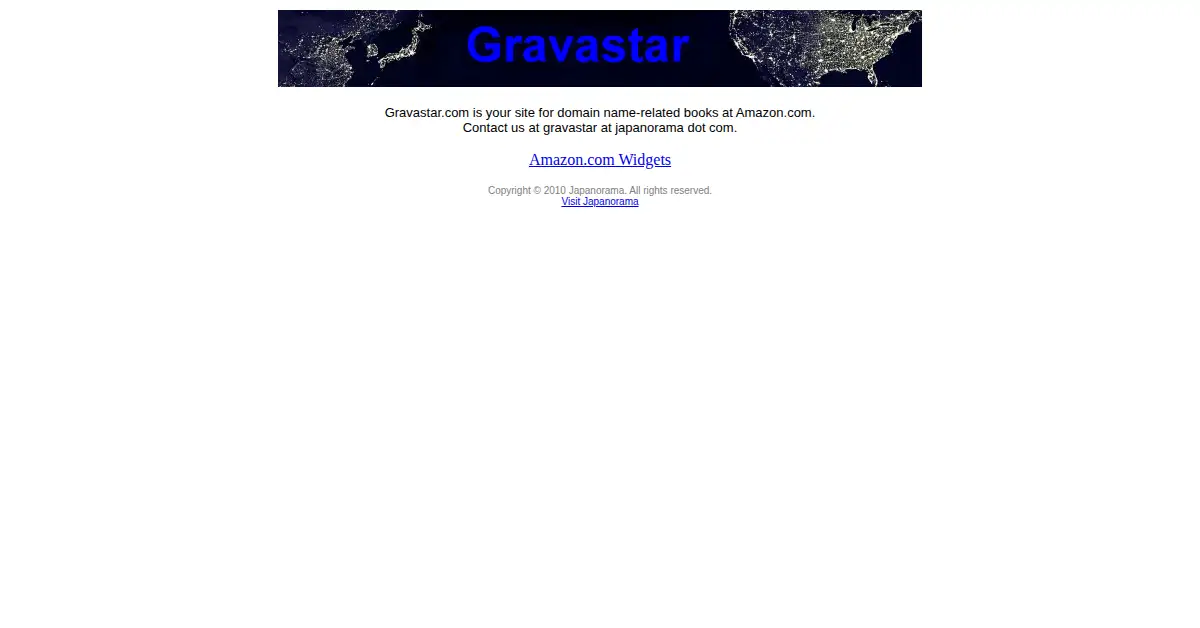 gravastar.com as the Internet Archive first saved it, 2 Feb 2011
