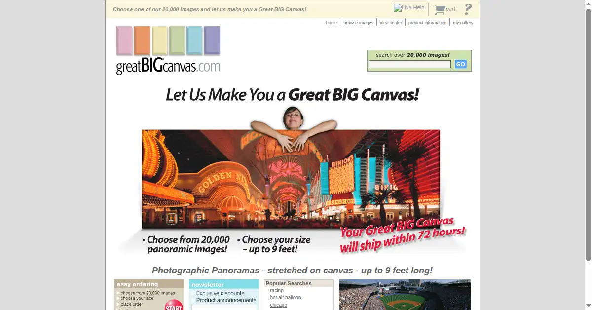 greatbigcanvas.com as the Internet Archive first saved it, 3 Jul 2006