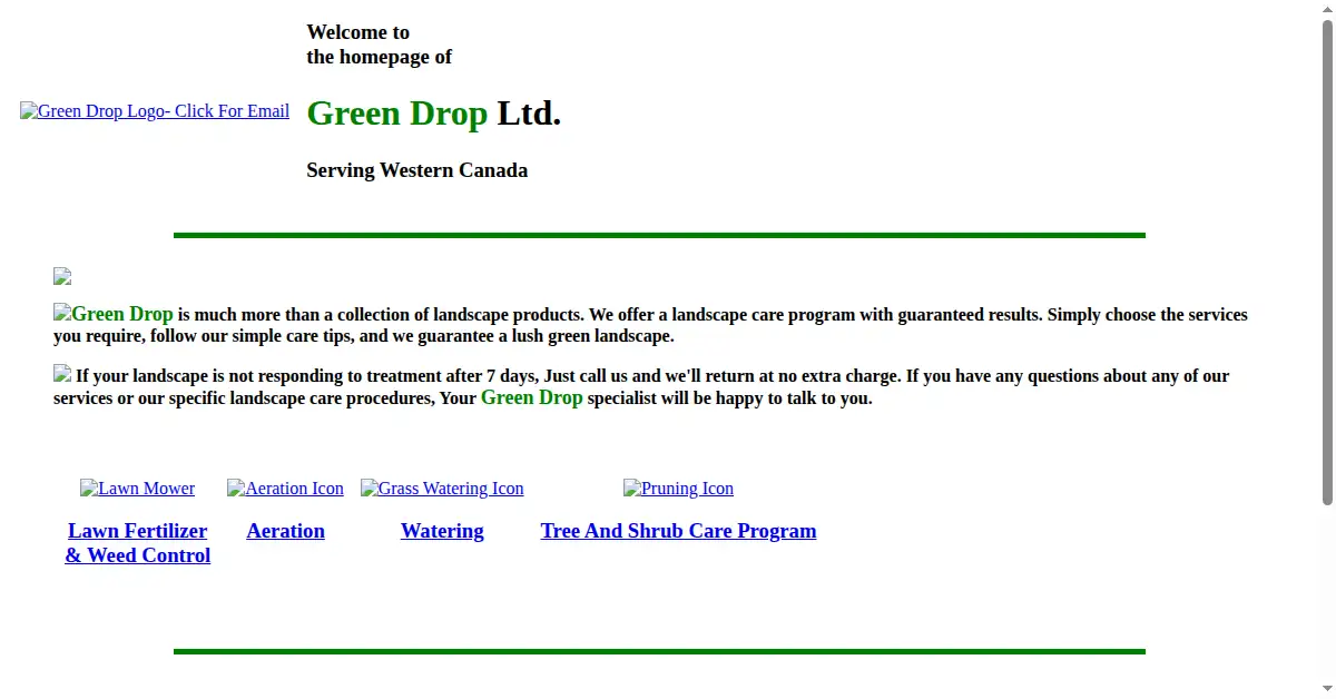greendrop.com as the Internet Archive first saved it, 2 Dec 1998