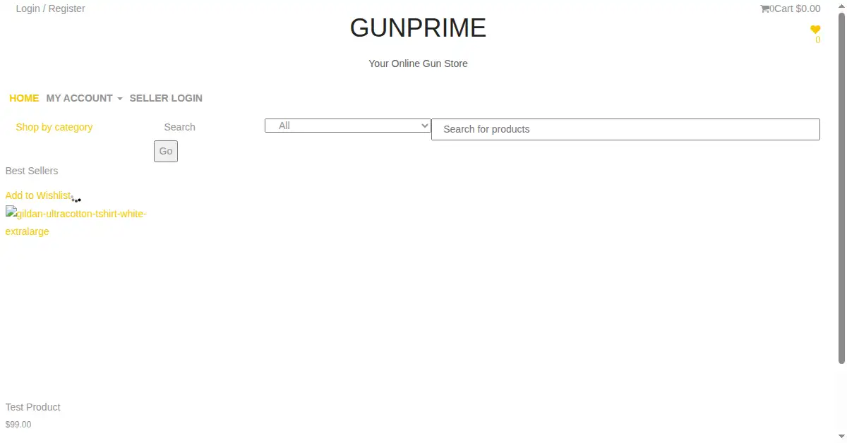 gunprime.com as the Internet Archive first saved it, 14 Oct 2016