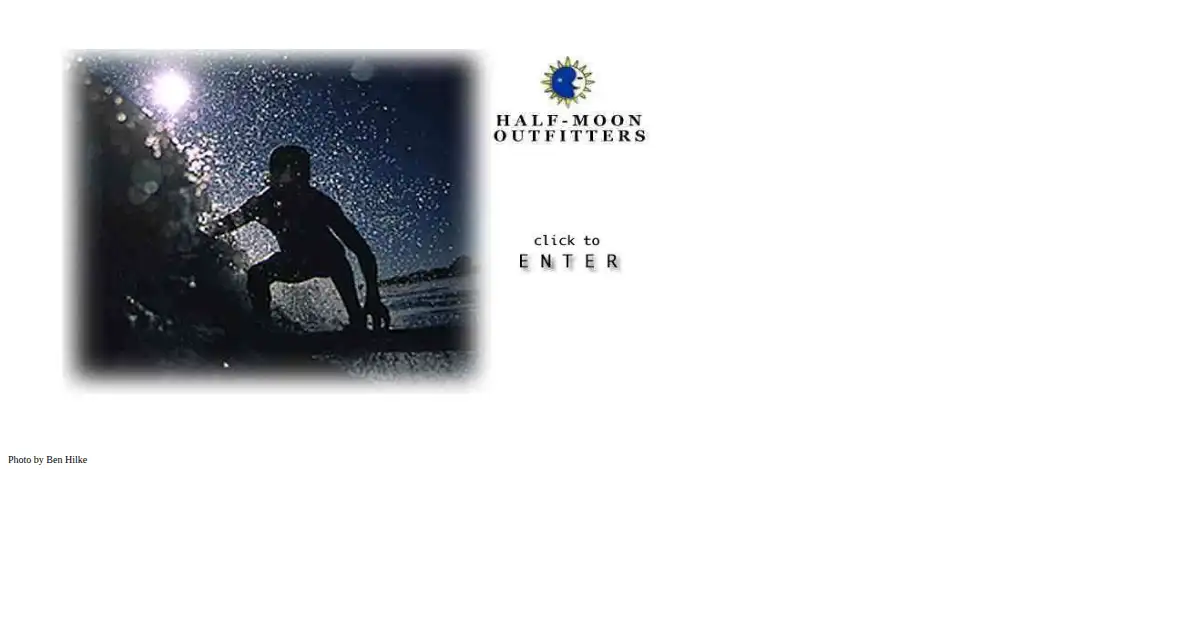 halfmoonoutfitters.com as the Internet Archive first saved it, 25 Oct 2000