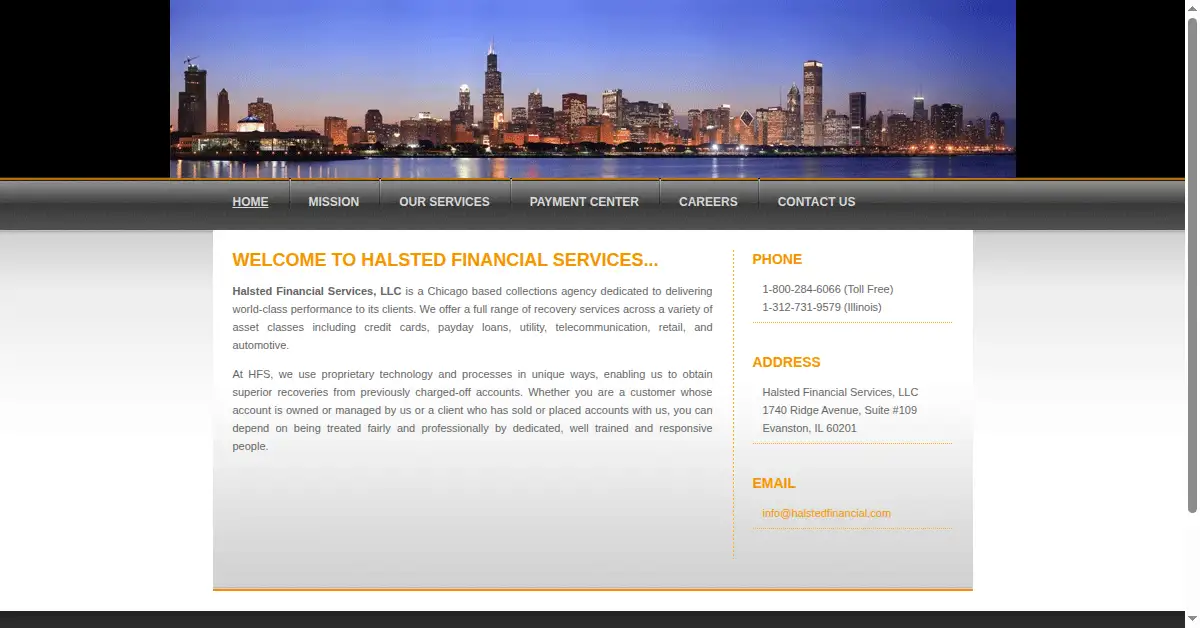 halstedfinancial.com as the Internet Archive first saved it, 13 Dec 2009