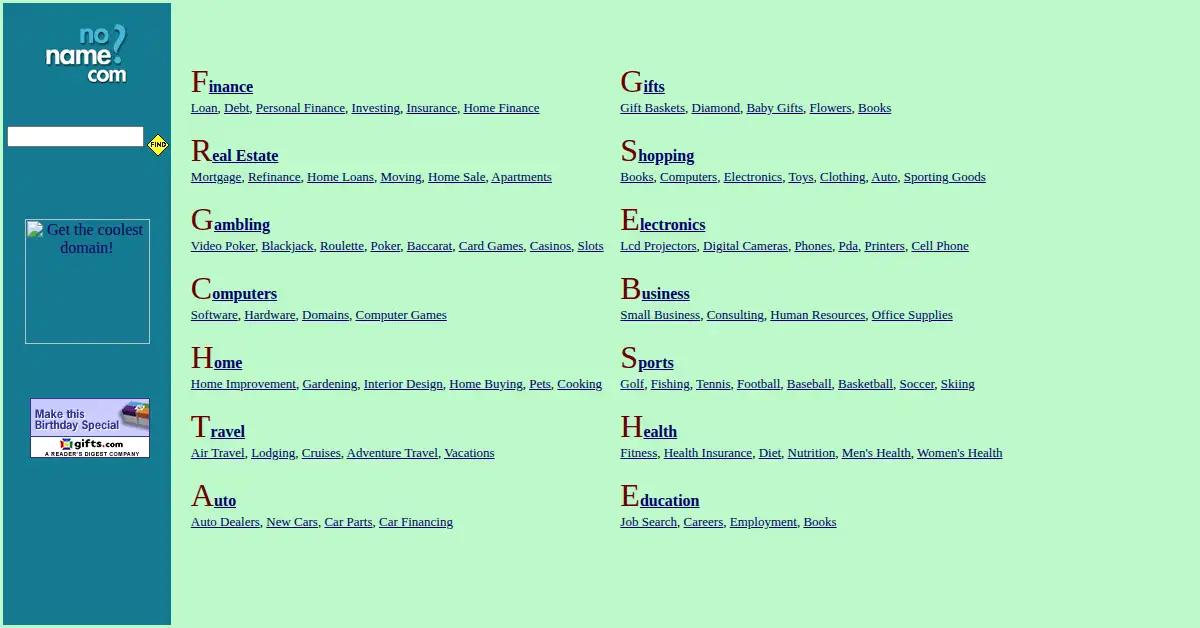 happyhead.com as the Internet Archive first saved it, 20 Jul 2001