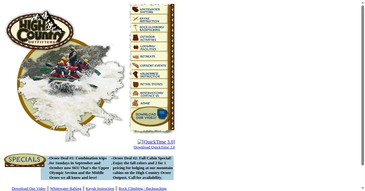 highcountryoutfitters.com as the Internet Archive first saved it, 2 Dec 1998