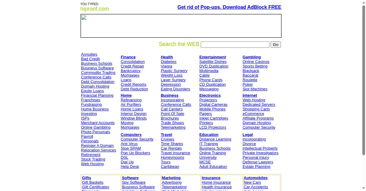 hiproof.com as the Internet Archive first saved it, 6 Apr 2004