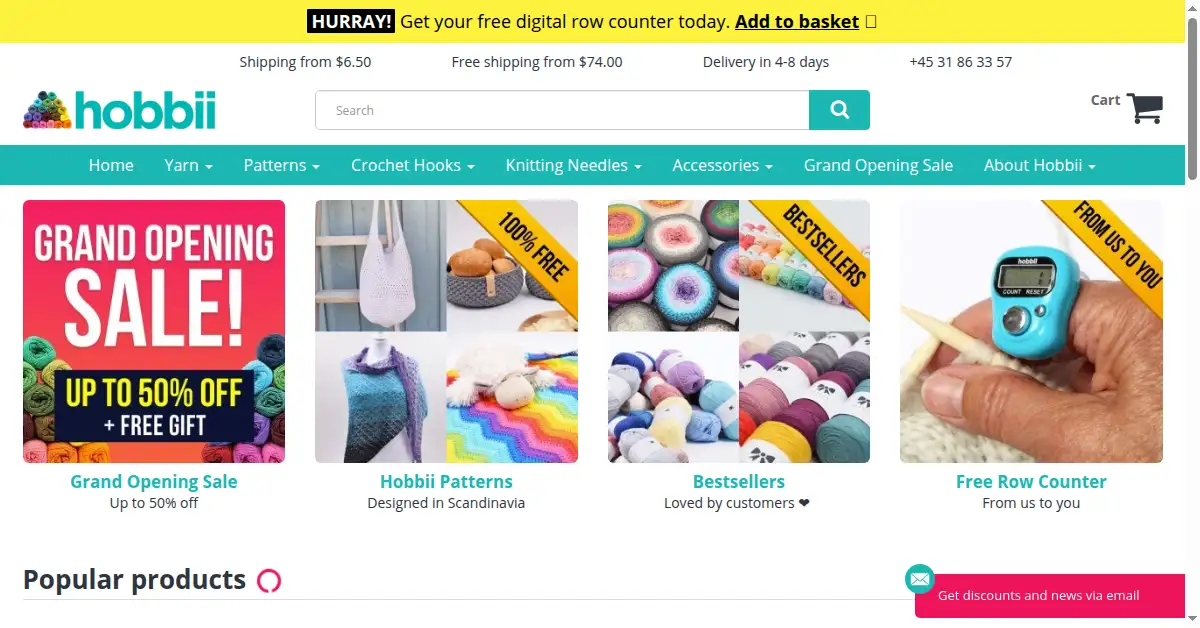 hobbii.com as the Internet Archive first saved it, 26 Aug 2018
