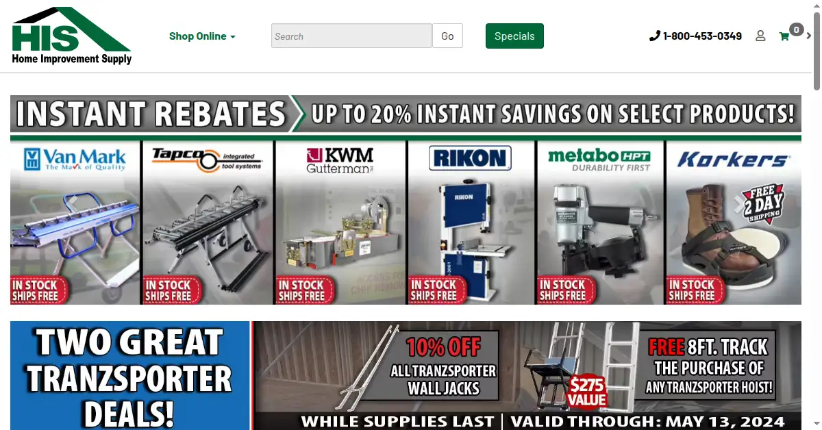 homeimprovementsupply.com as the Internet Archive first saved it, 18 Apr 2024