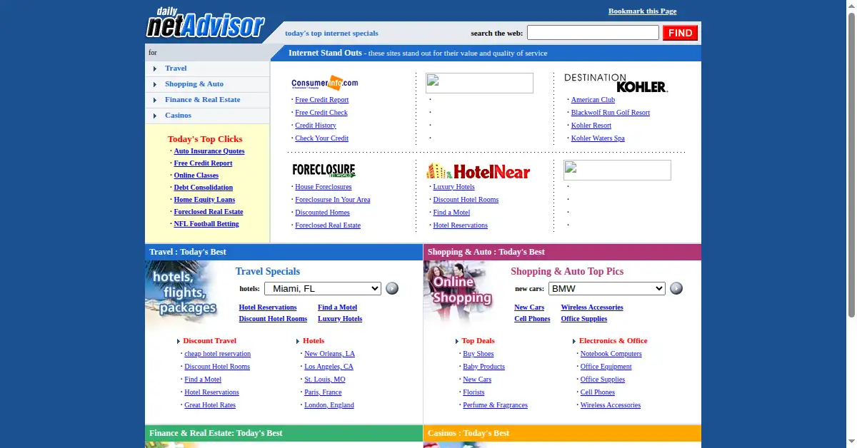 hometogo.com as the Internet Archive first saved it, 8 Feb 2003