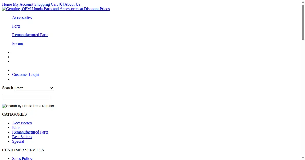 hondapartsnow.com as the Internet Archive first saved it, 15 May 2008