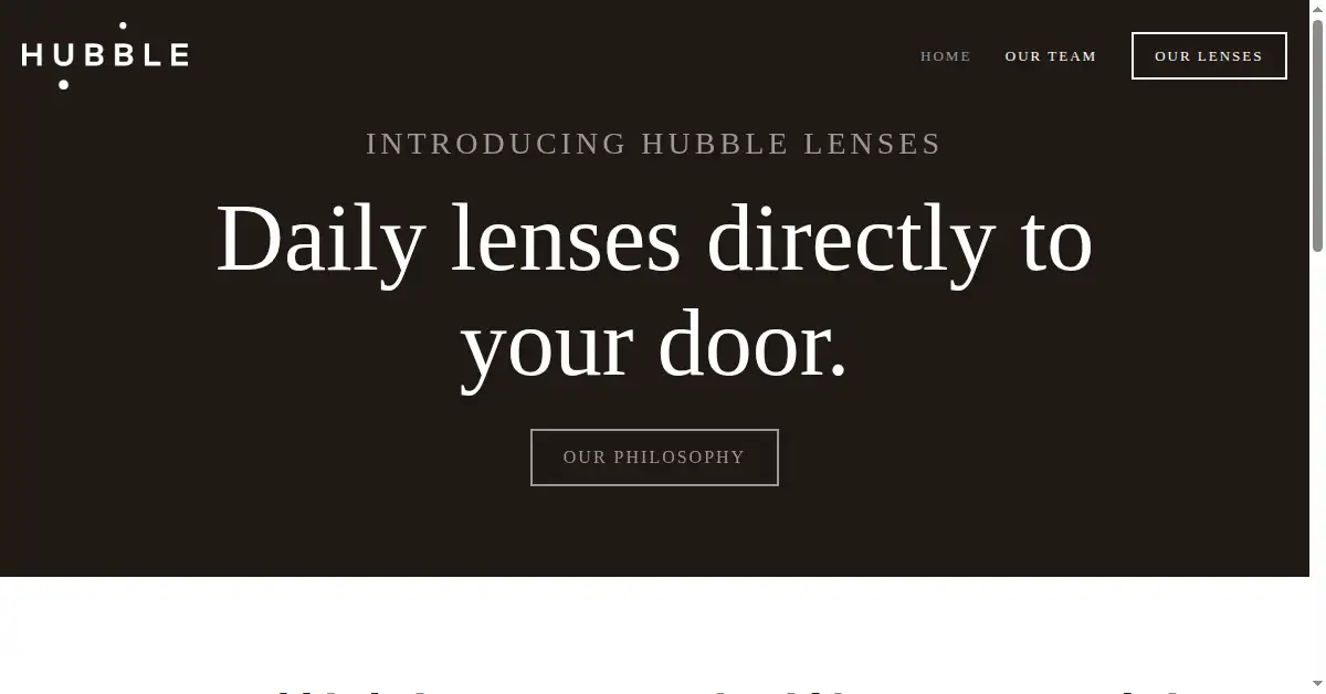 hubblecontacts.com as the Internet Archive first saved it, 28 Jul 2016