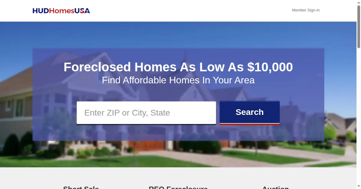 hudhomesusa.org as the Internet Archive first saved it, 13 Apr 2016
