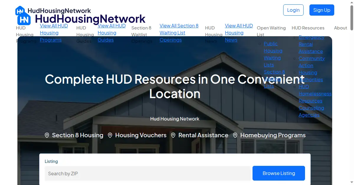 hudhousingnetwork.com as the Internet Archive first saved it, 25 Mar 2024