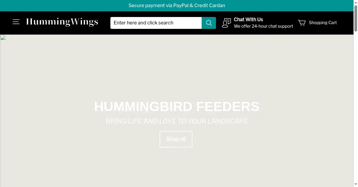 hummingwings.com as the Internet Archive first saved it, 31 Aug 2024