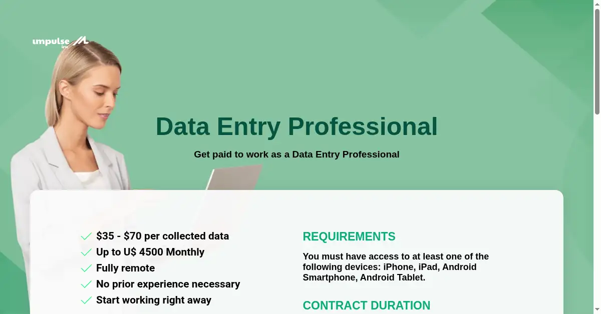 impulsedataentry.com as the Internet Archive first saved it, 7 Dec 2024