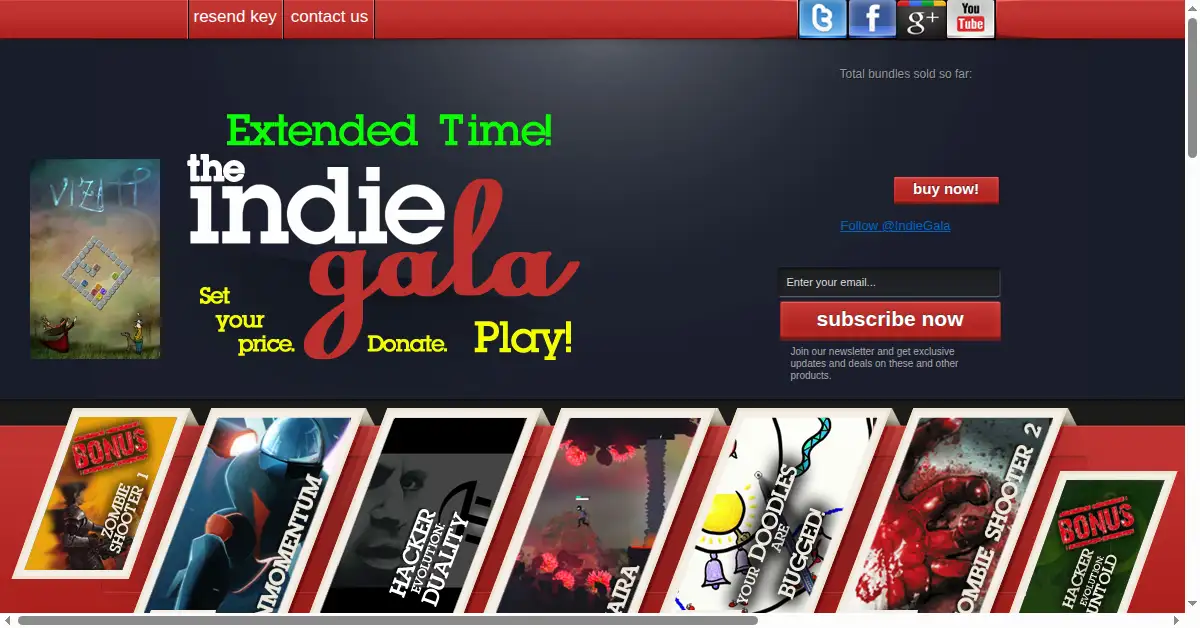 indiegala.com as the Internet Archive first saved it, 8 Jan 2012