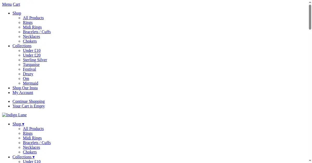 indigolune.com as the Internet Archive first saved it, 13 Sep 2015