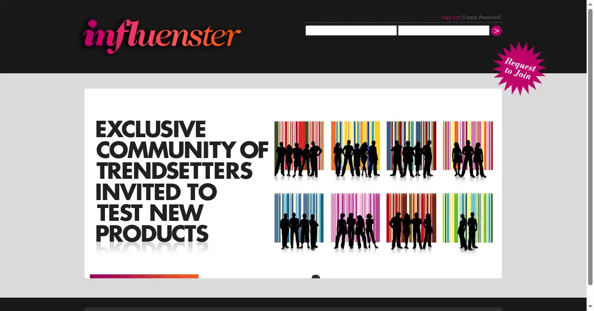 influenster.com as the Internet Archive first saved it, 22 Jan 2010