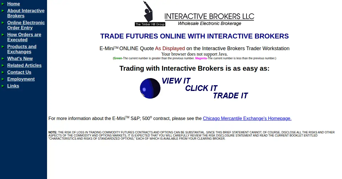 interactivebrokers.com as the Internet Archive first saved it, 15 Jun 1998