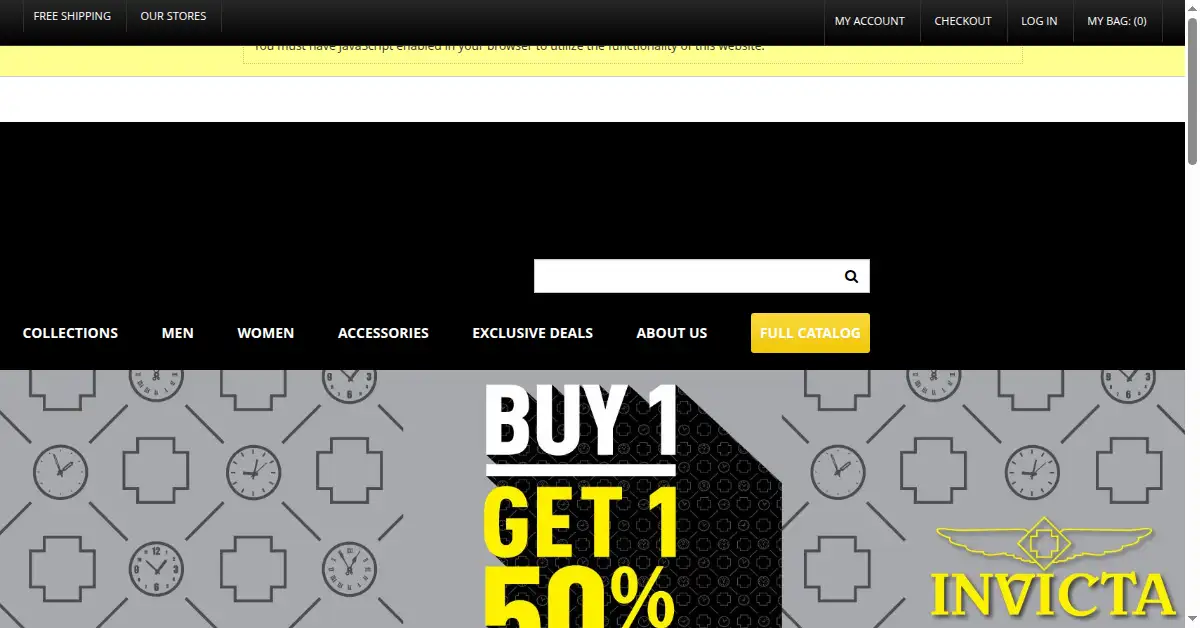 invictastores.com as the Internet Archive first saved it, 23 Jan 2016