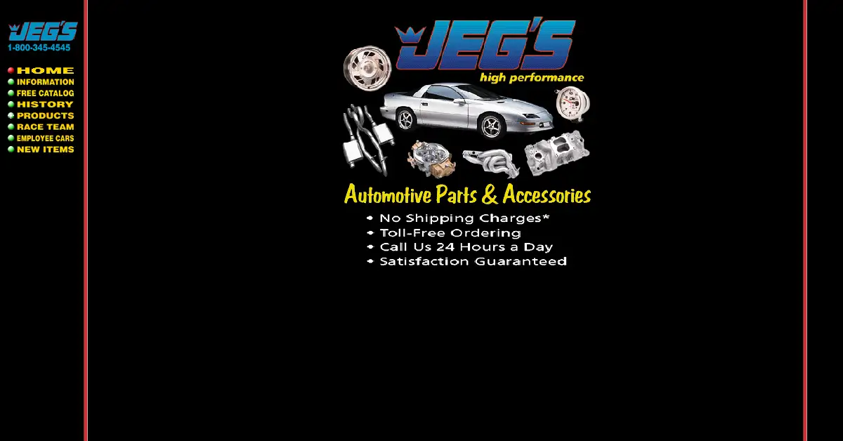 jegs.com as the Internet Archive first saved it, 30 Dec 1996