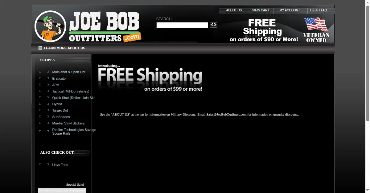 joeboboutfitters.com as the Internet Archive first saved it, 3 Mar 2010