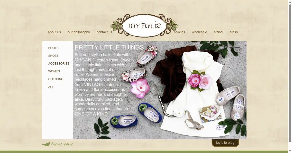 joyfolie.com as the Internet Archive first saved it, 16 May 2010