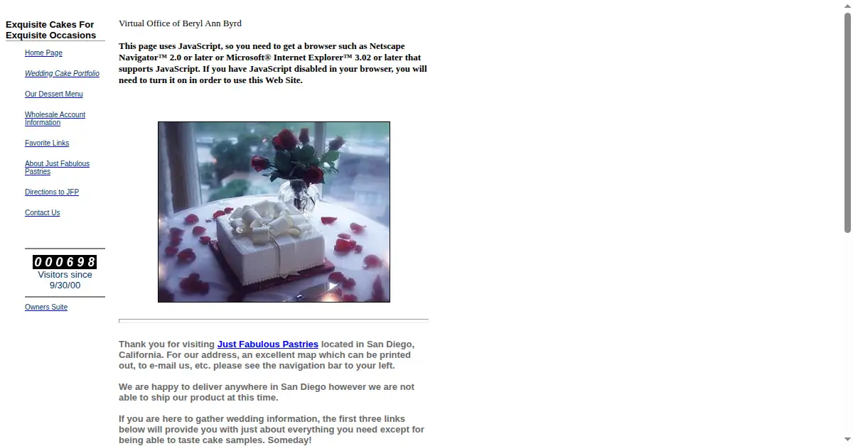 justfab.com as the Internet Archive first saved it, 17 Oct 2000