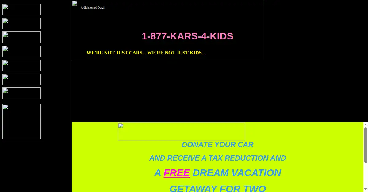 kars4kids.org as the Internet Archive first saved it, 4 Oct 2002