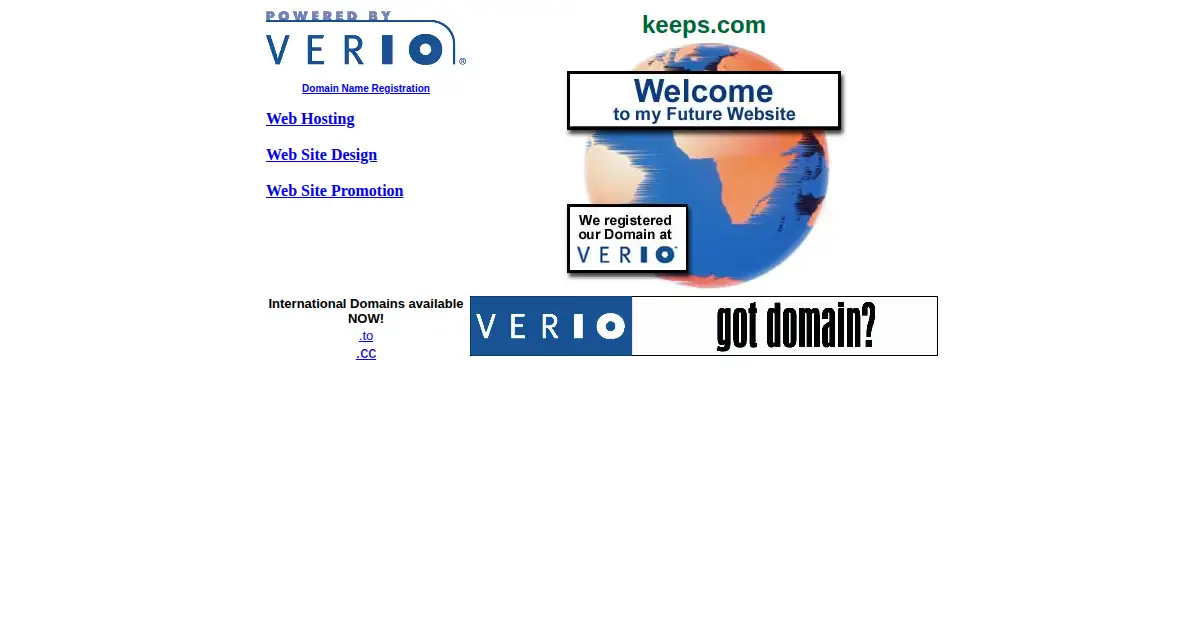 keeps.com as the Internet Archive first saved it, 1 Oct 1999