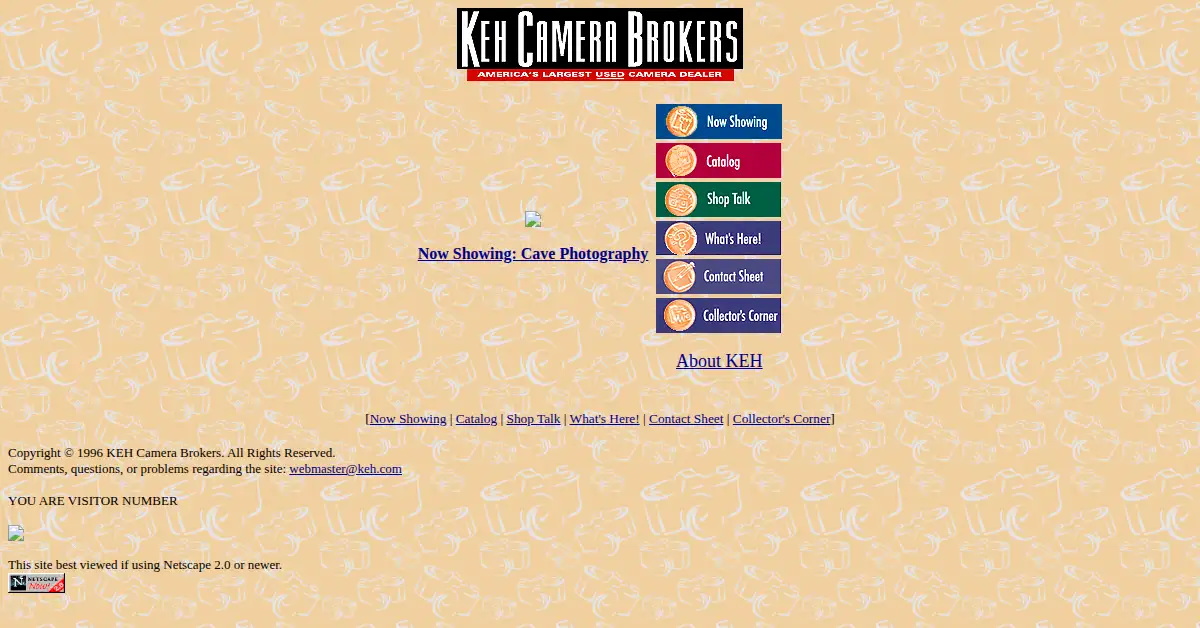 keh.com as the Internet Archive first saved it, 21 Jan 1997