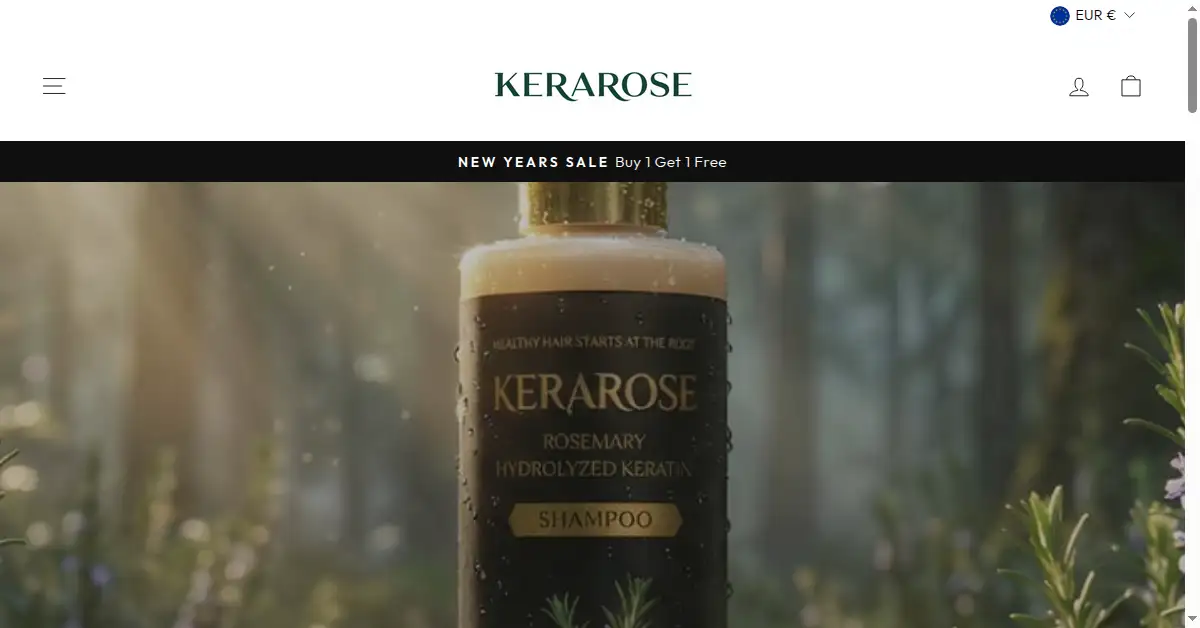 kerarose.com as the Internet Archive first saved it, 29 Jan 2026